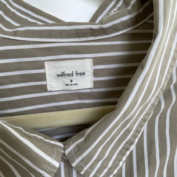Wilfred free Taupe Stripe Button-Up Shirt - Picture 2 of 10